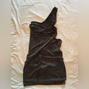 Windsor Black One-Shoulder Mini Dress